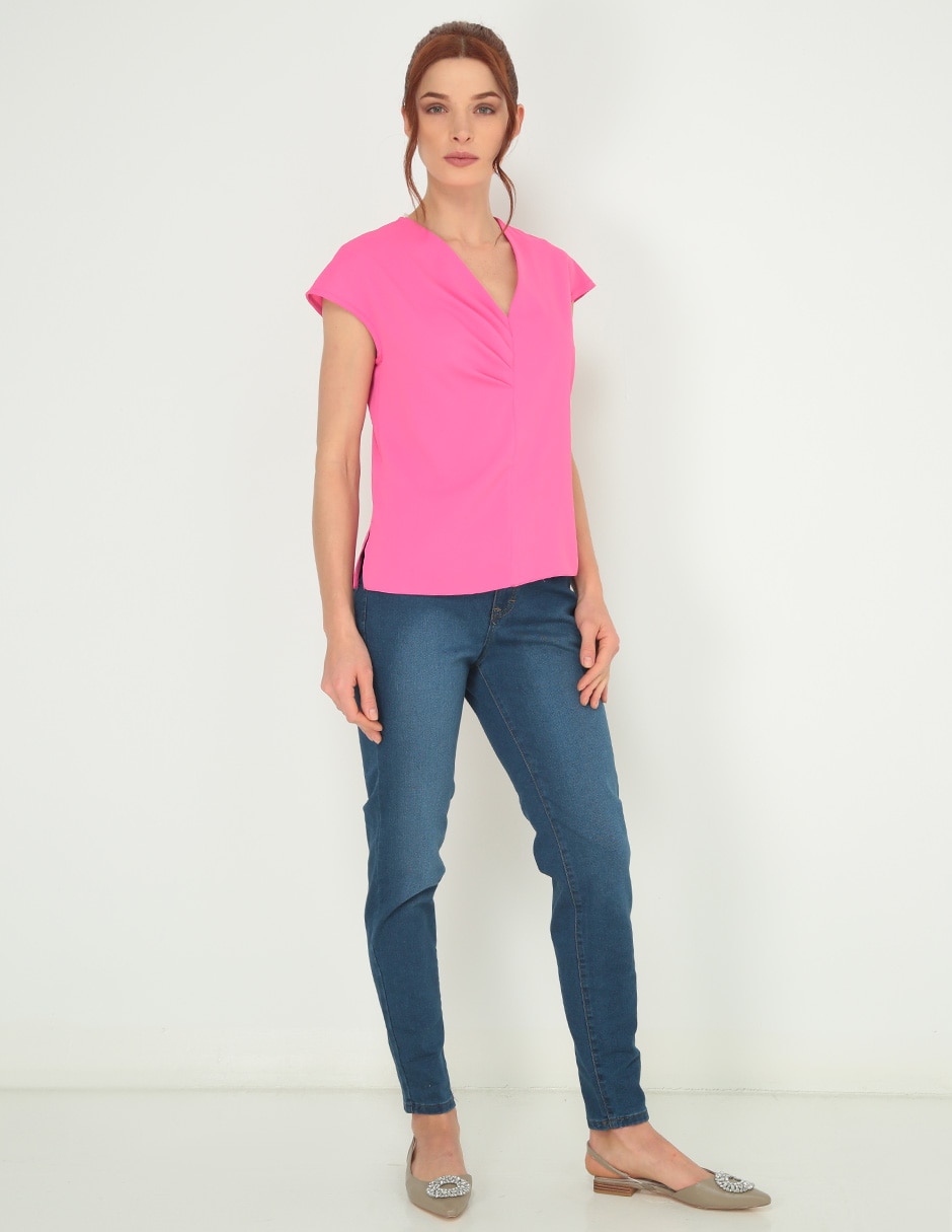 Jeans slim corte cintura para mujer 3