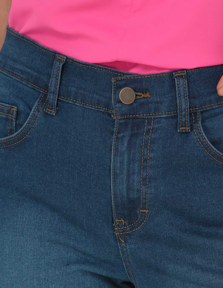 Jeans slim corte cintura para mujer 4