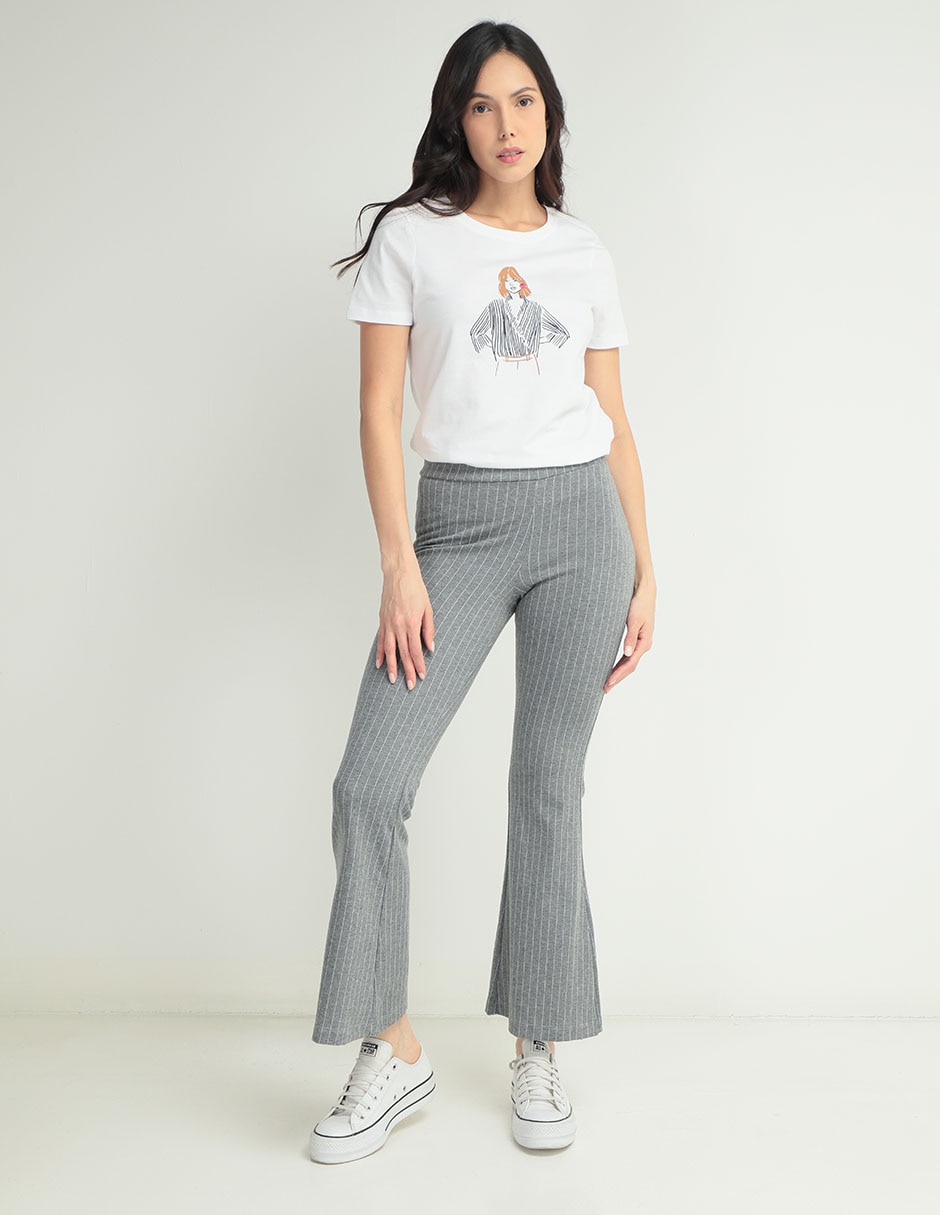 Playera manga corta Contempo cuello redondo para mujer