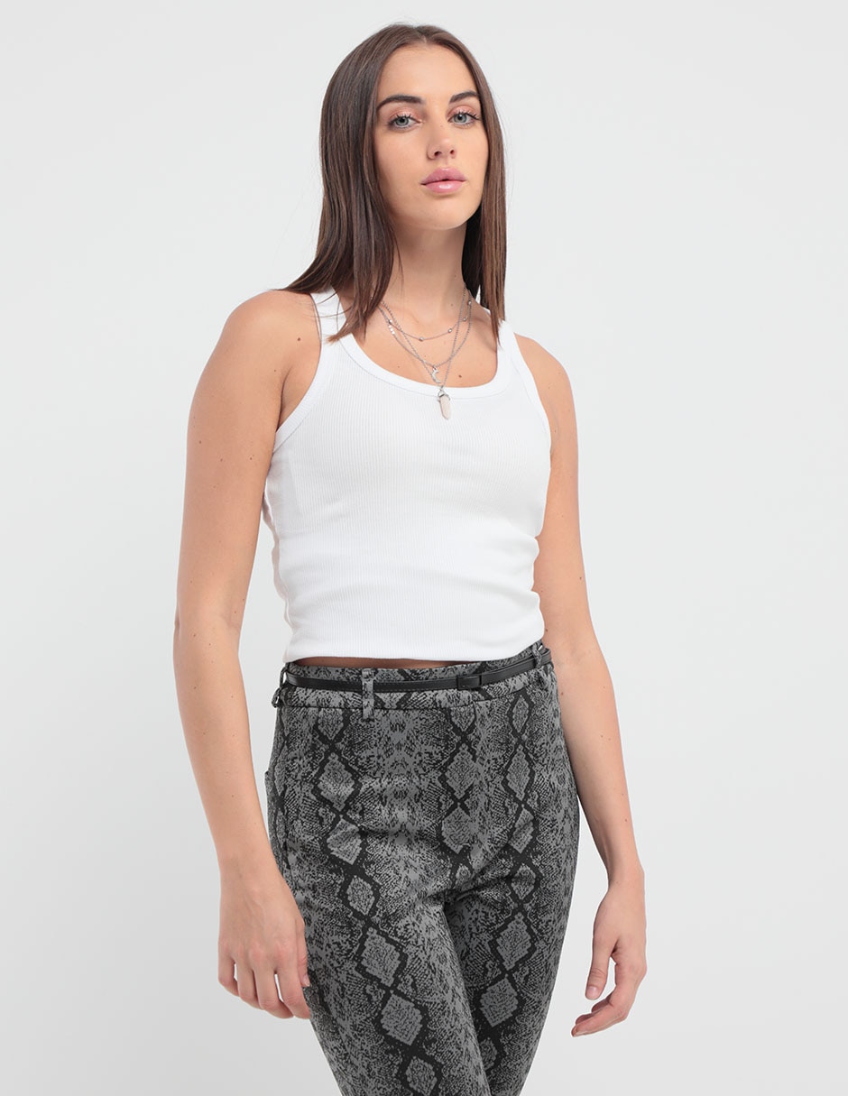 Top escote regular tirante ancho Top escote regular tirante ancho