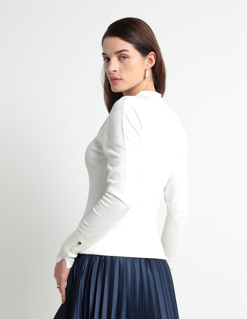 Suéter cuello V para mujer 2