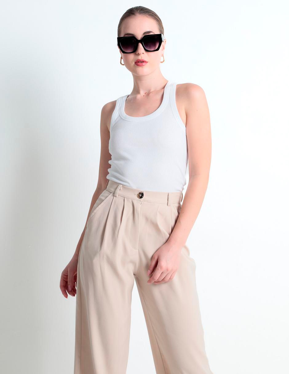 Top cuello redondo tirante espalda en T