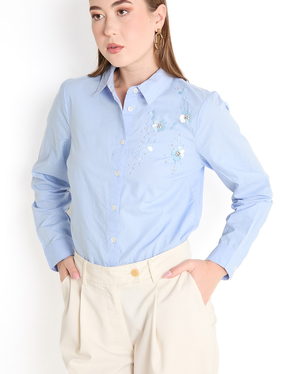 Blusa manga larga para mujer