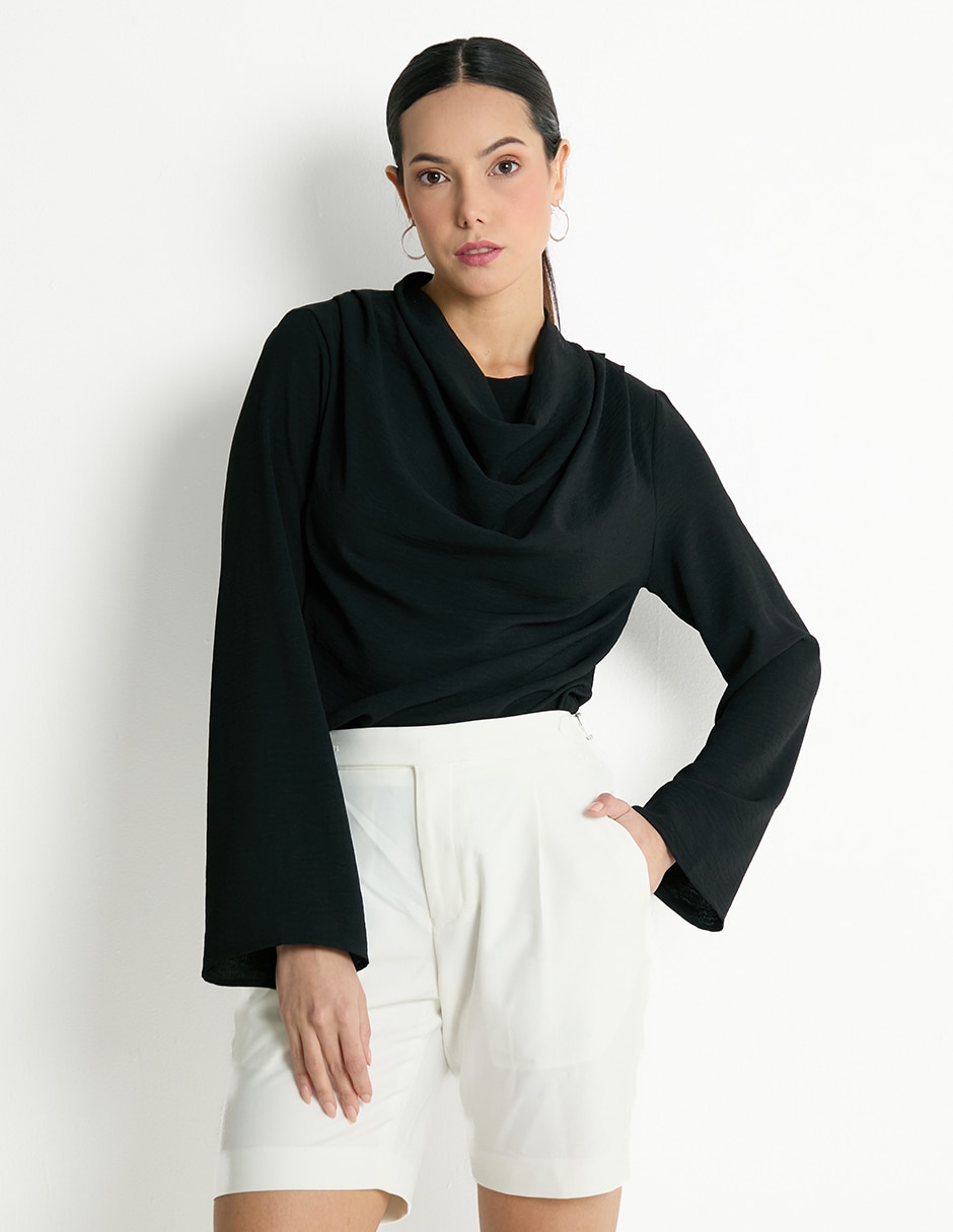 Blusa camisera Kur.Kuma manga larga para mujer