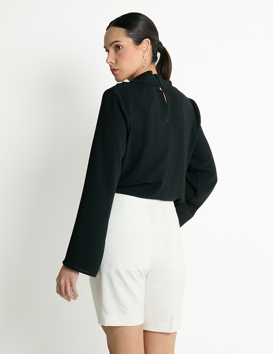 Blusa camisera Kur.Kuma manga larga para mujer 5