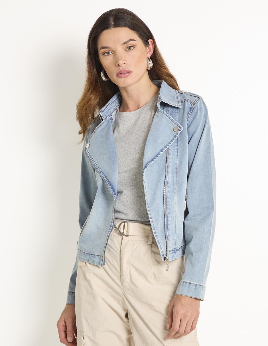 Chamarra denim Contempo para mujer
