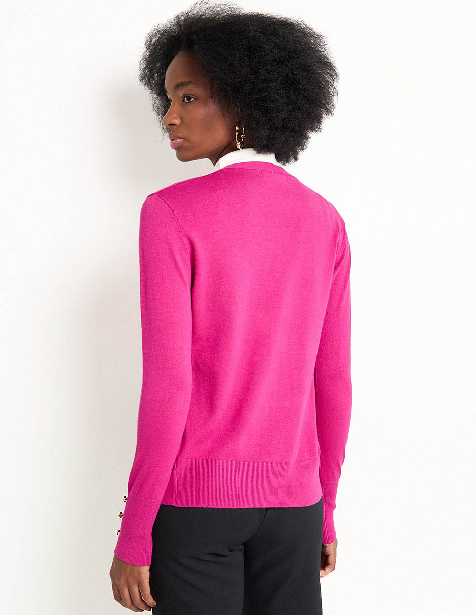 Suéter cuello V para mujer 4