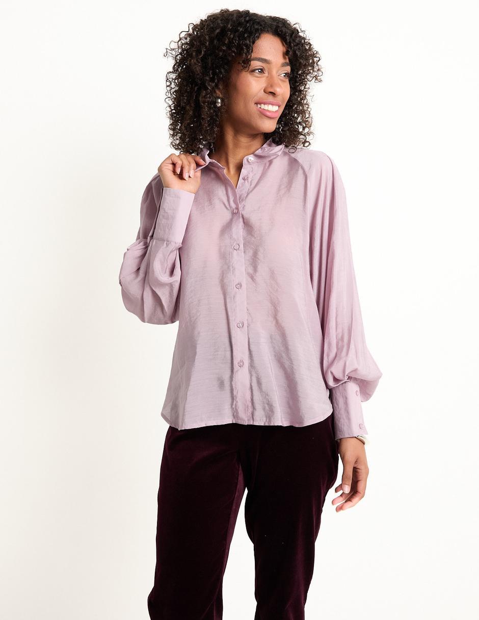 Blusa camisera manga larga para mujer 1