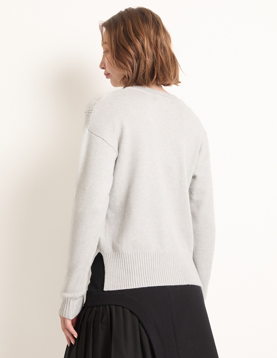 Suéter cuello V para mujer 4
