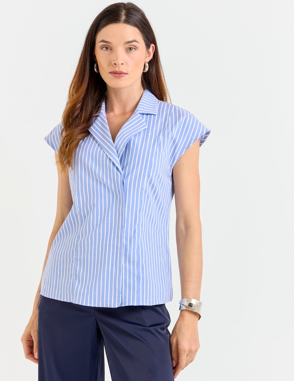 Blusa camisera manga corta para mujer 1