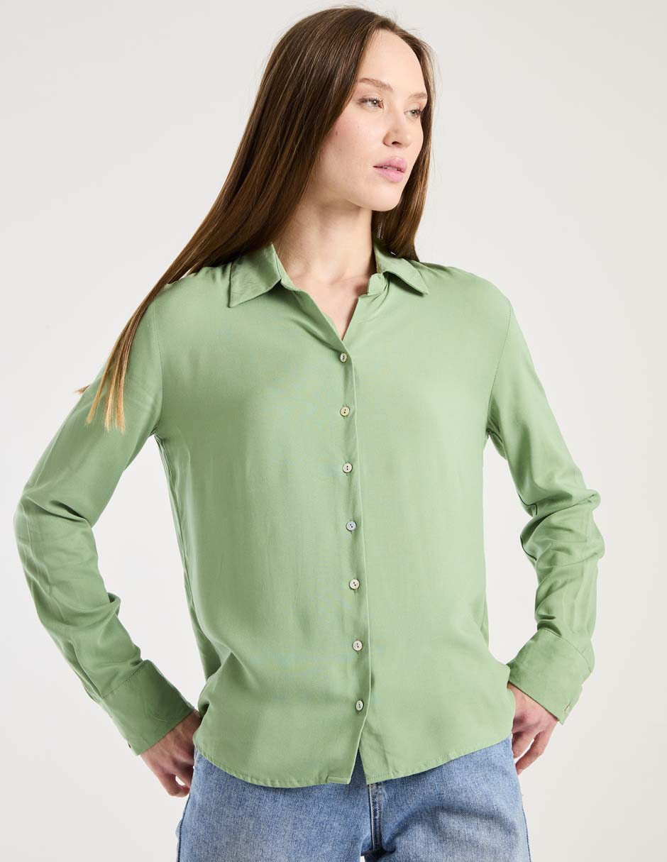 Camisa Contempo manga larga para mujer