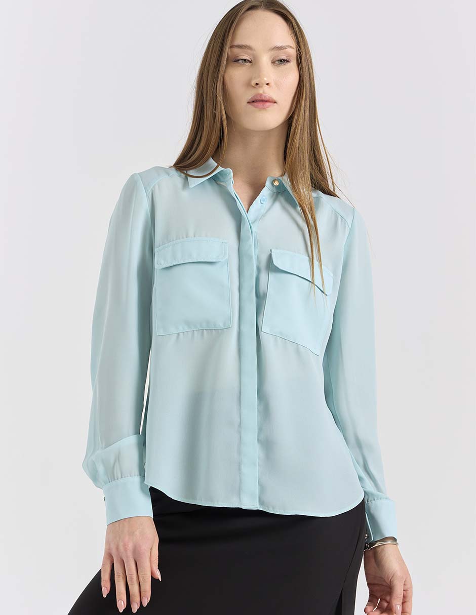 Blusa Contempo manga larga para mujer