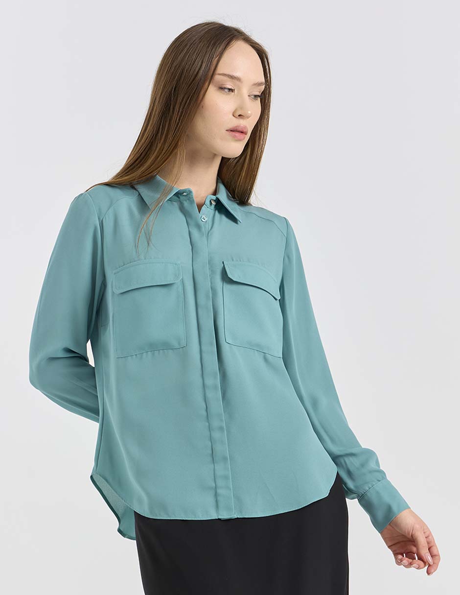 Blusa Contempo manga larga para mujer