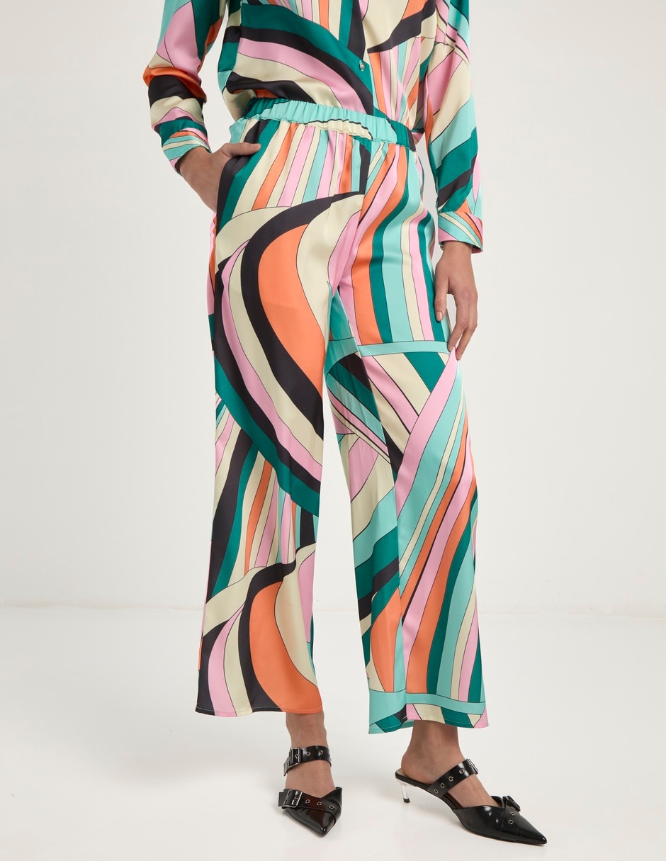 Pantalón relaxed palazzo para mujer 1