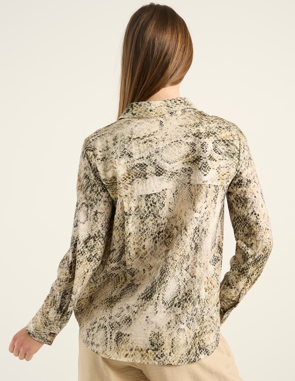 Blusa camisera Contempo manga larga para mujer 10