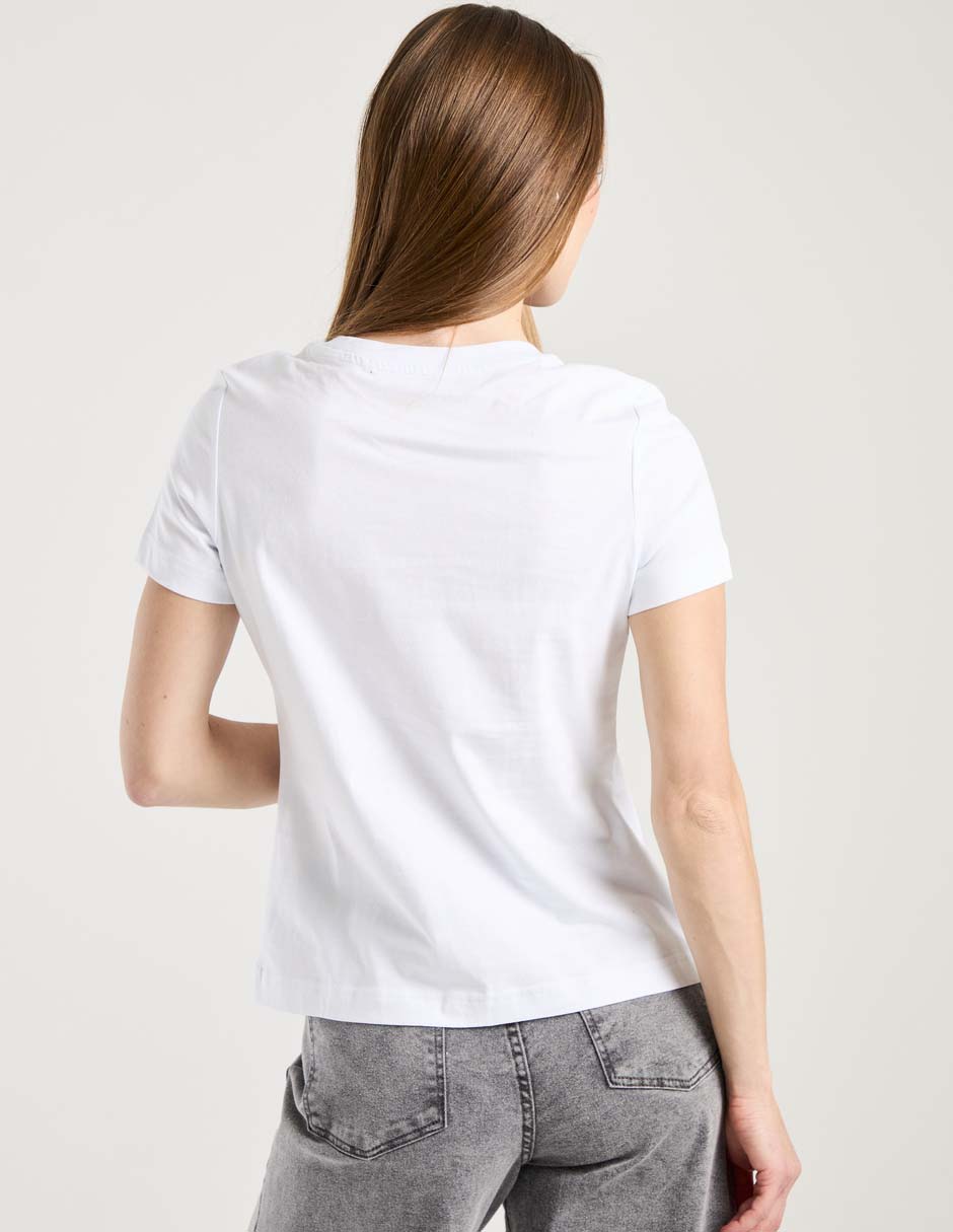 Playera manga corta Contempo cuello redondo para mujer