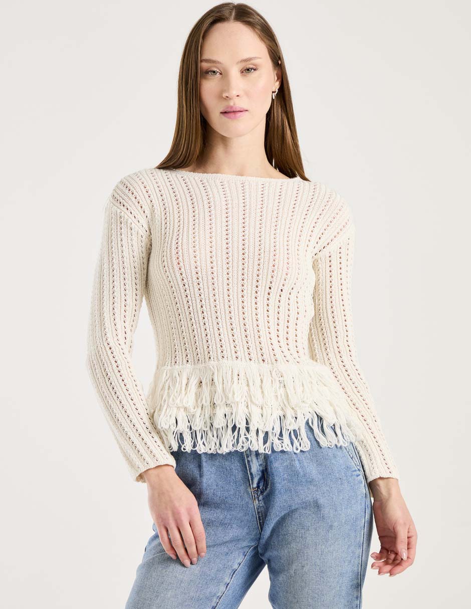 Suéter cuello redondo para mujer