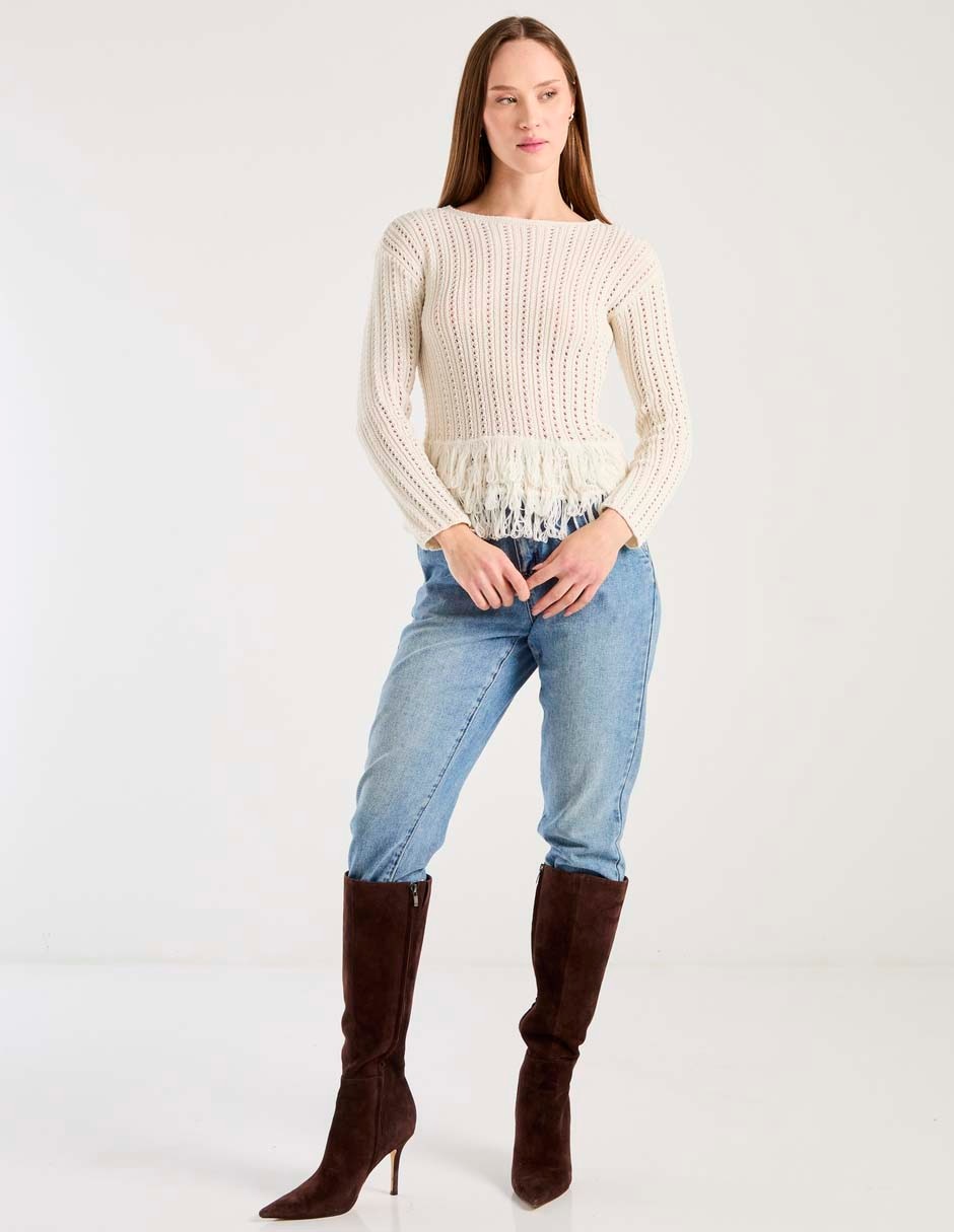 Suéter cuello redondo para mujer