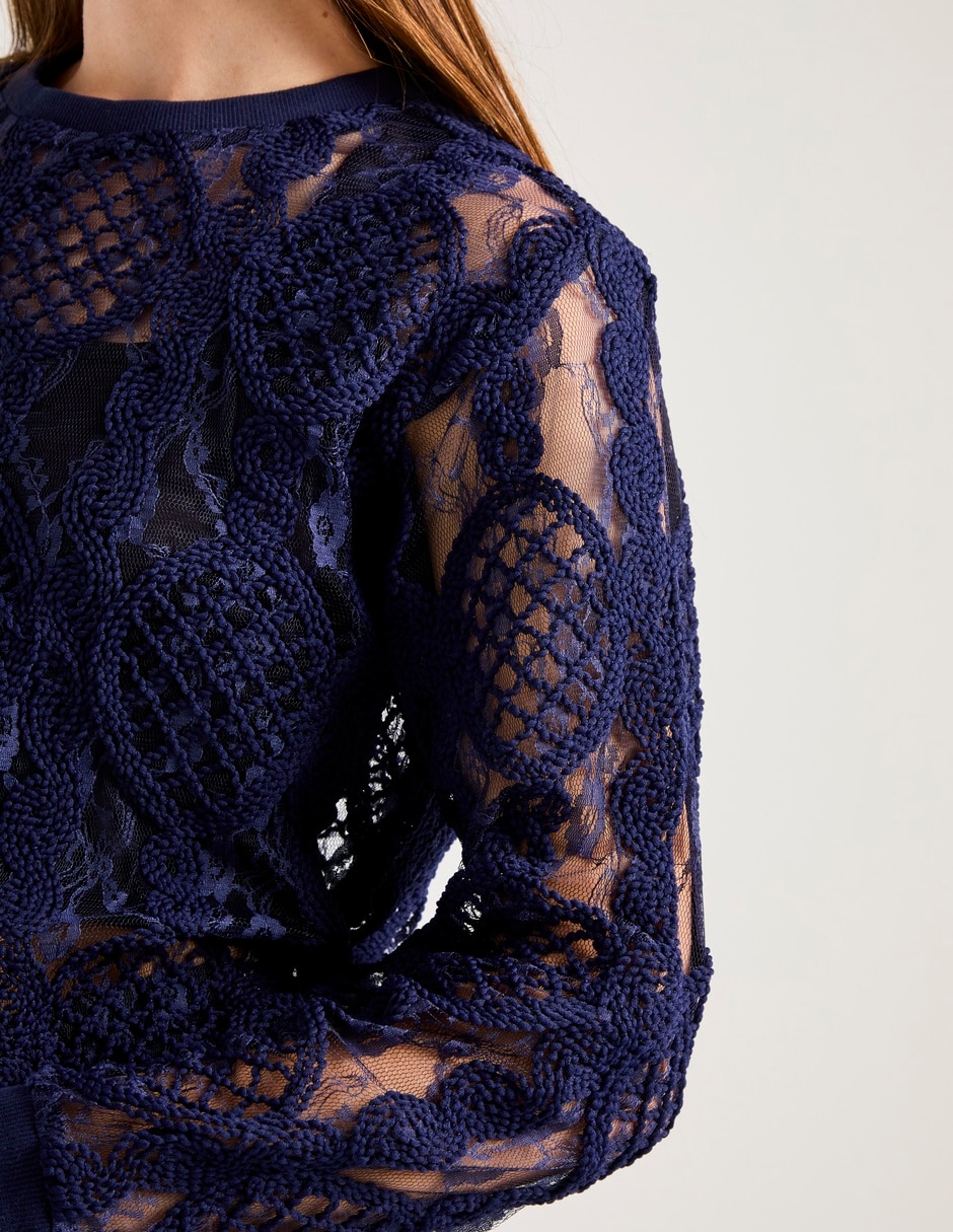 Suéter cuello redondo para mujer 2