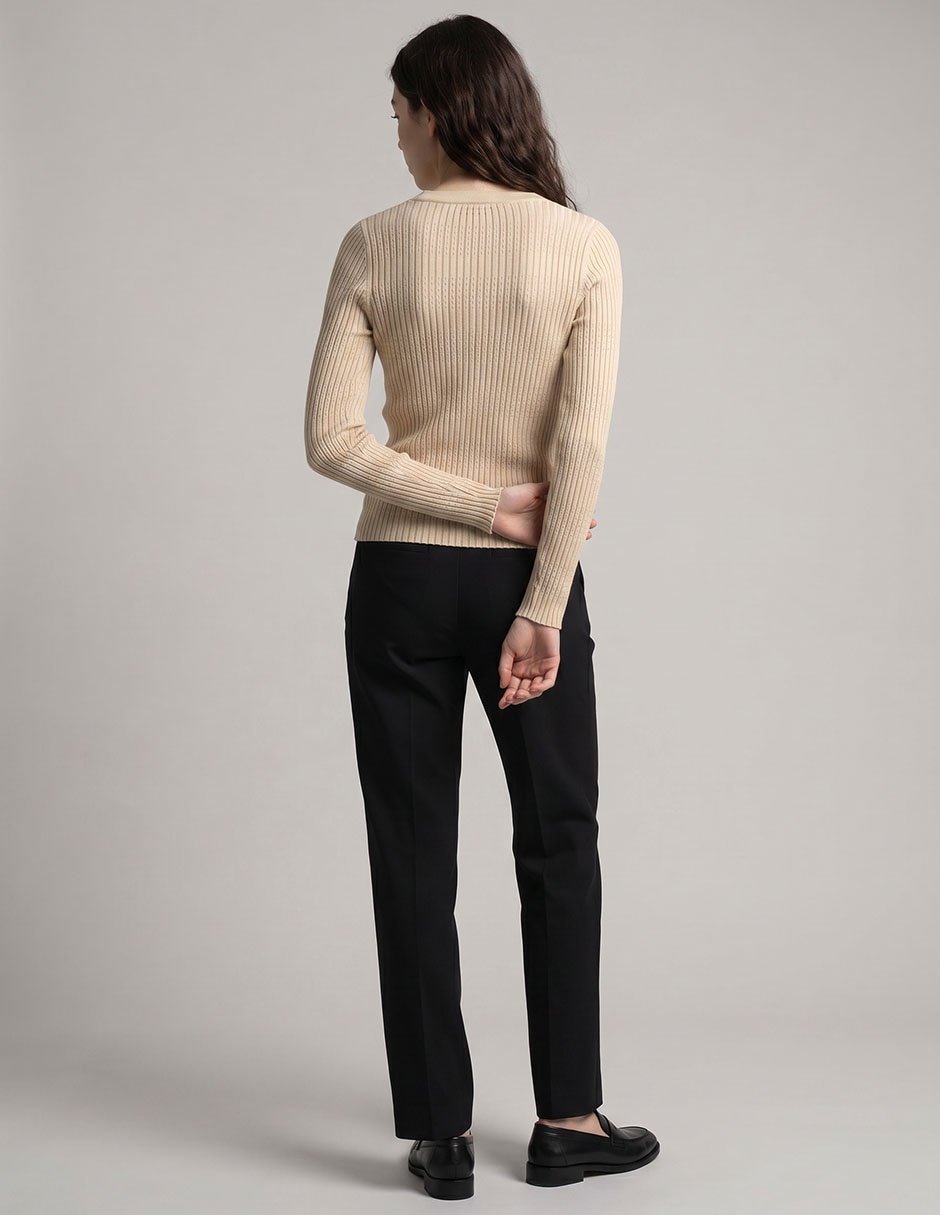 Suéter cuello redondo para mujer 2