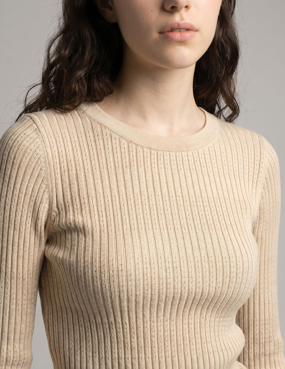 Suéter cuello redondo para mujer 4
