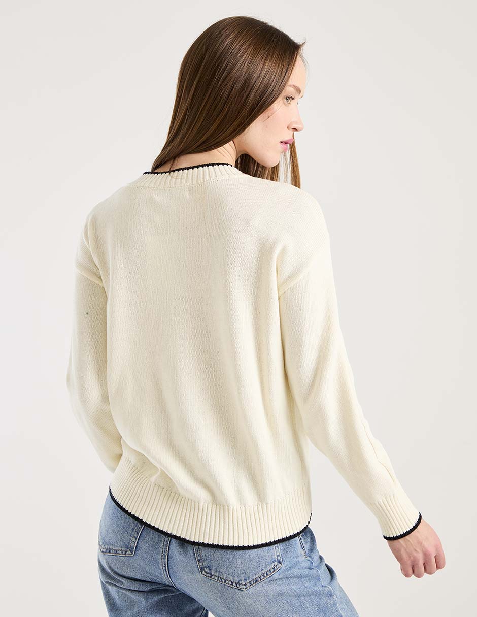 Suéter cuello V para mujer 4
