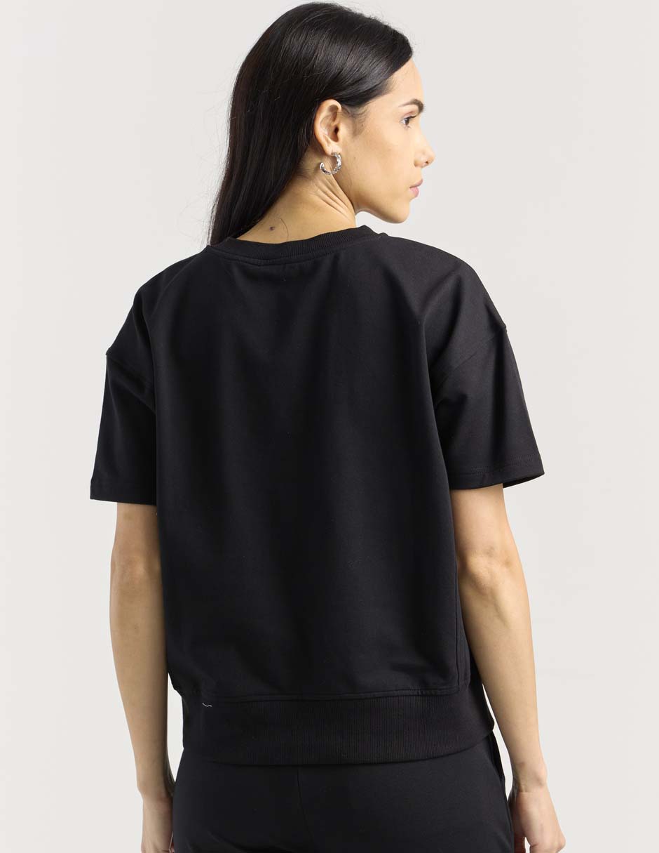 Playera manga corta Contempo cuello redondo para mujer