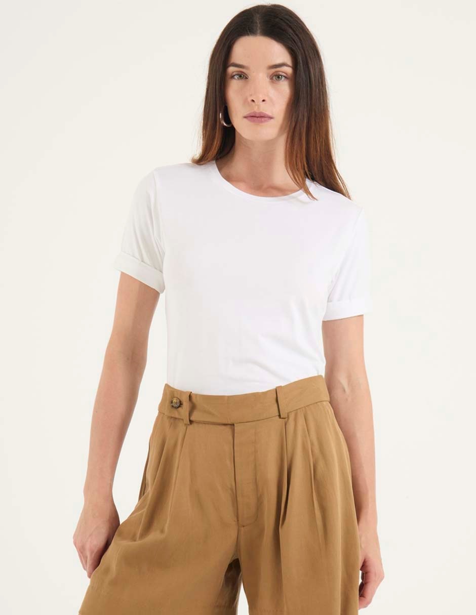 Playera manga larga cuello redondo para mujer 1