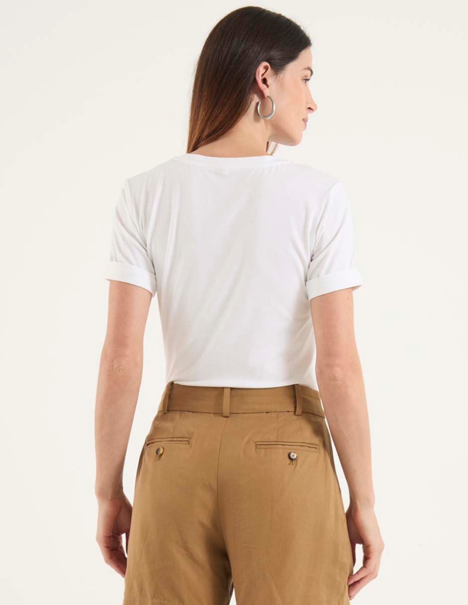 Playera manga larga cuello redondo para mujer 2