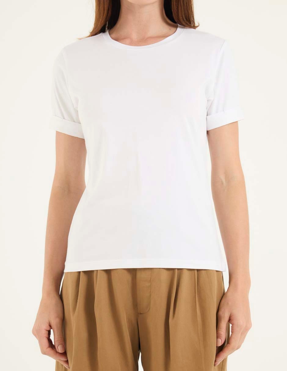 Playera manga larga cuello redondo para mujer 5