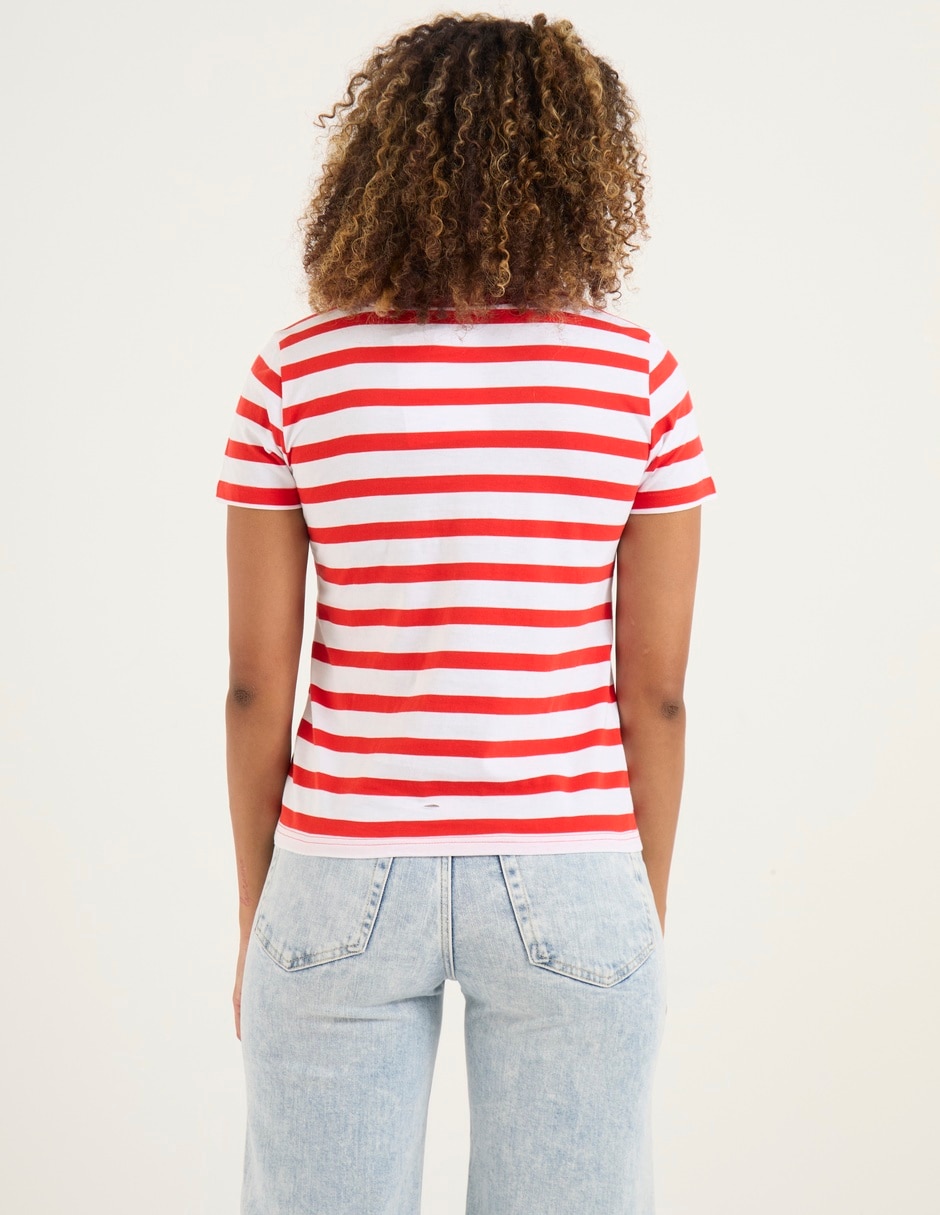 Playera manga larga Contempo cuello redondo para mujer