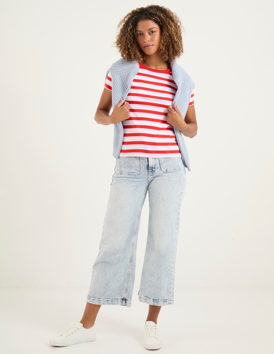 Playera manga larga Contempo cuello redondo para mujer