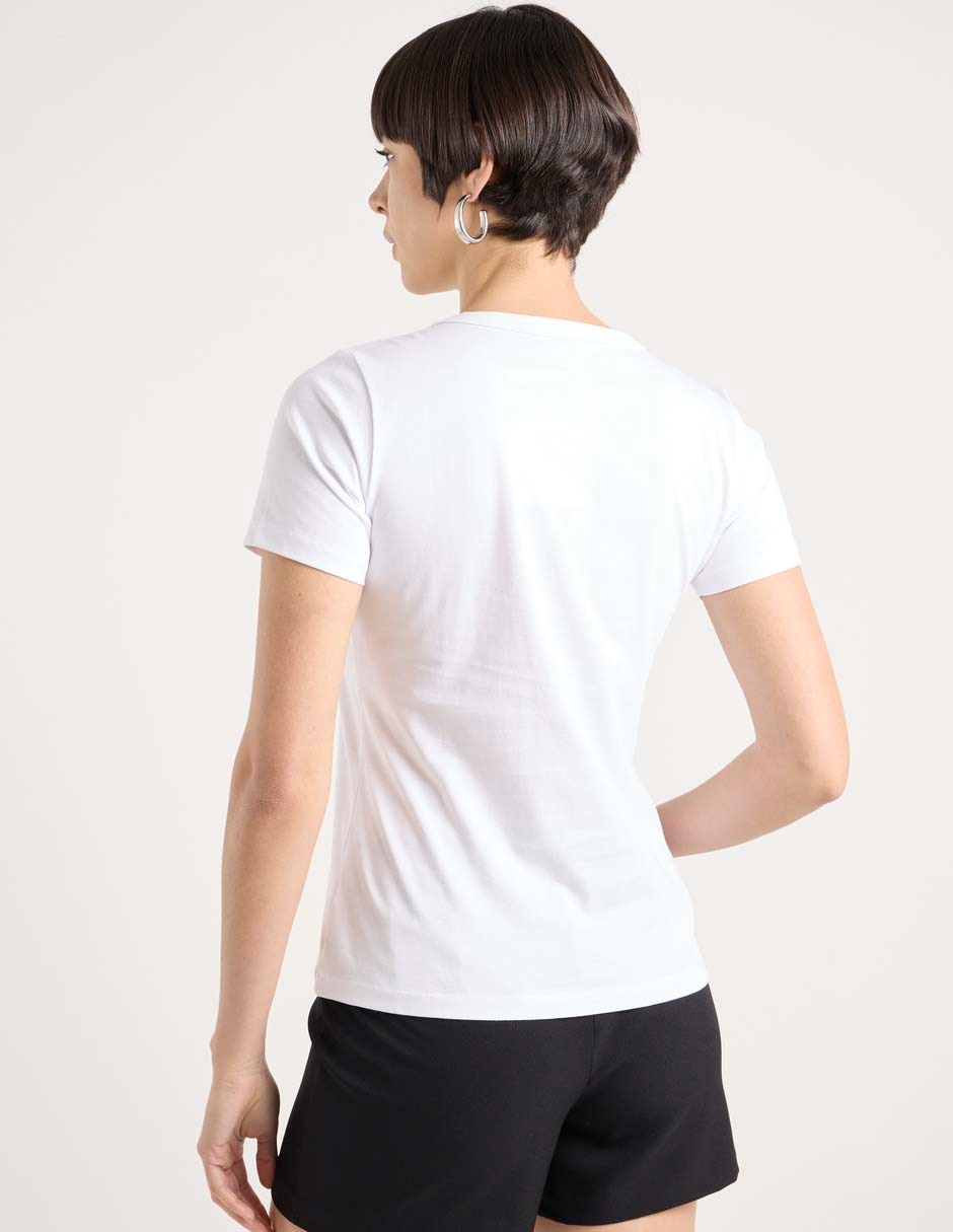 Playera manga corta Contempo cuello redondo para mujer