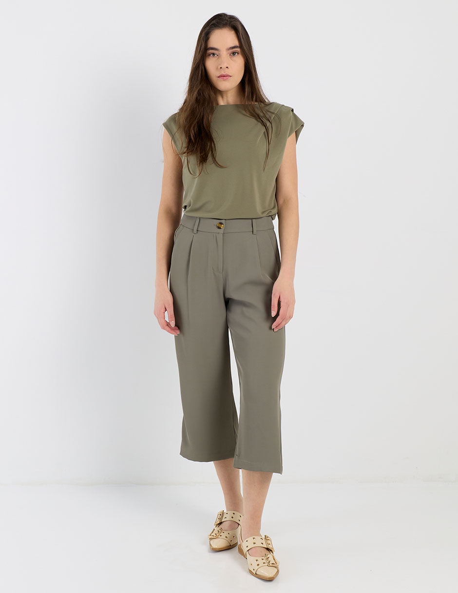 Pantalón capri straight para mujer
