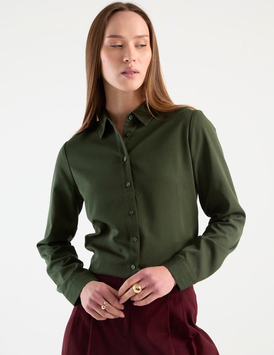 Blusa camisera manga larga para mujer 1