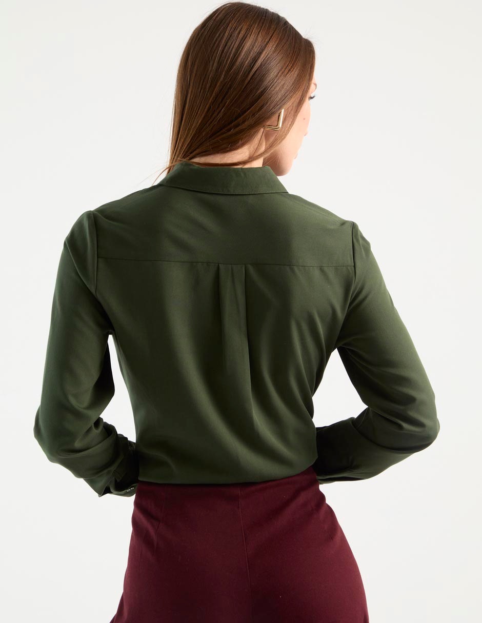 Blusa camisera manga larga para mujer 6