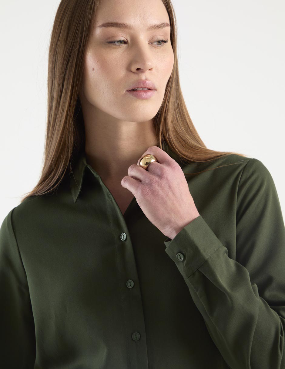 Blusa camisera manga larga para mujer 8