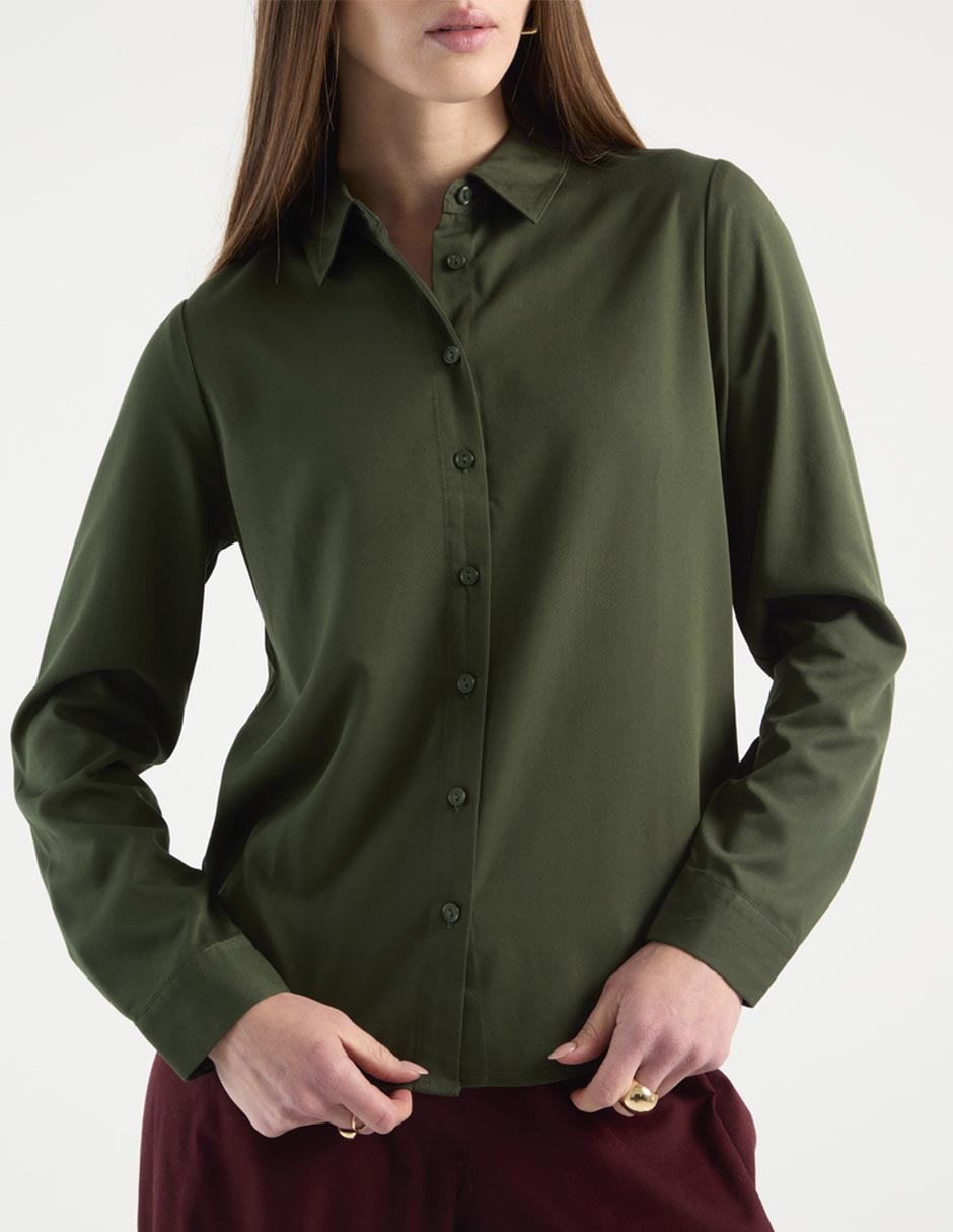 Blusa camisera manga larga para mujer 9