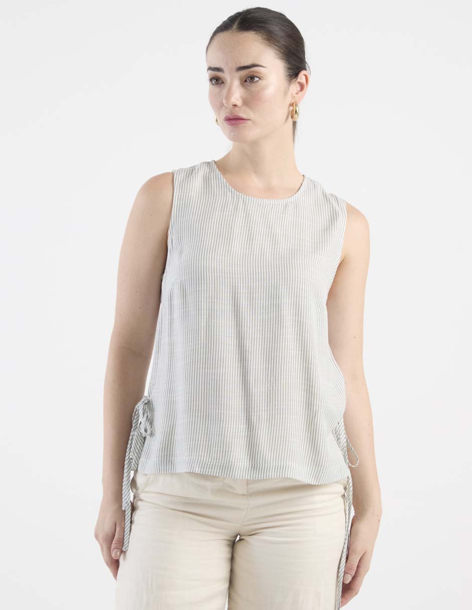 Top cuello redondo