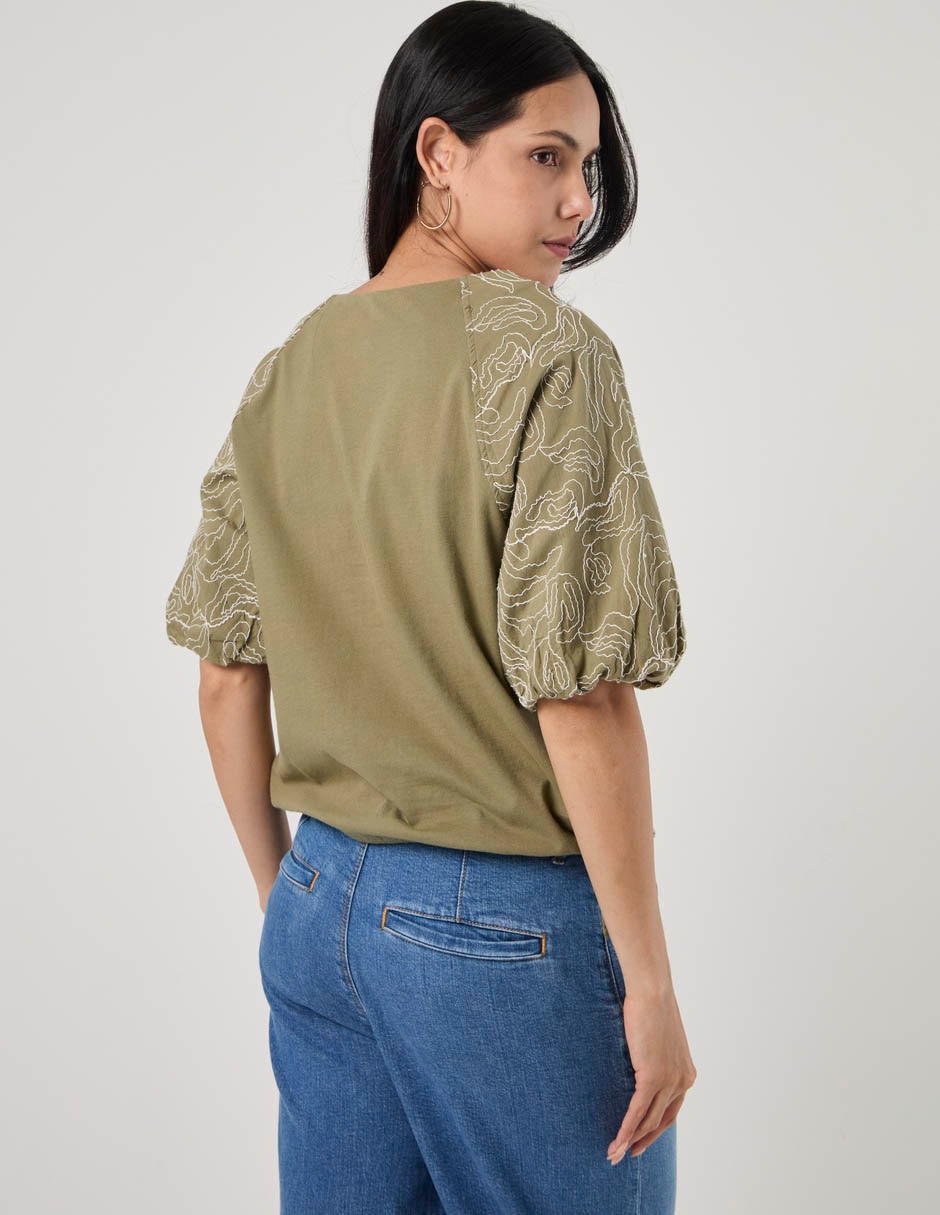 Blusa manga al codo para mujer 6