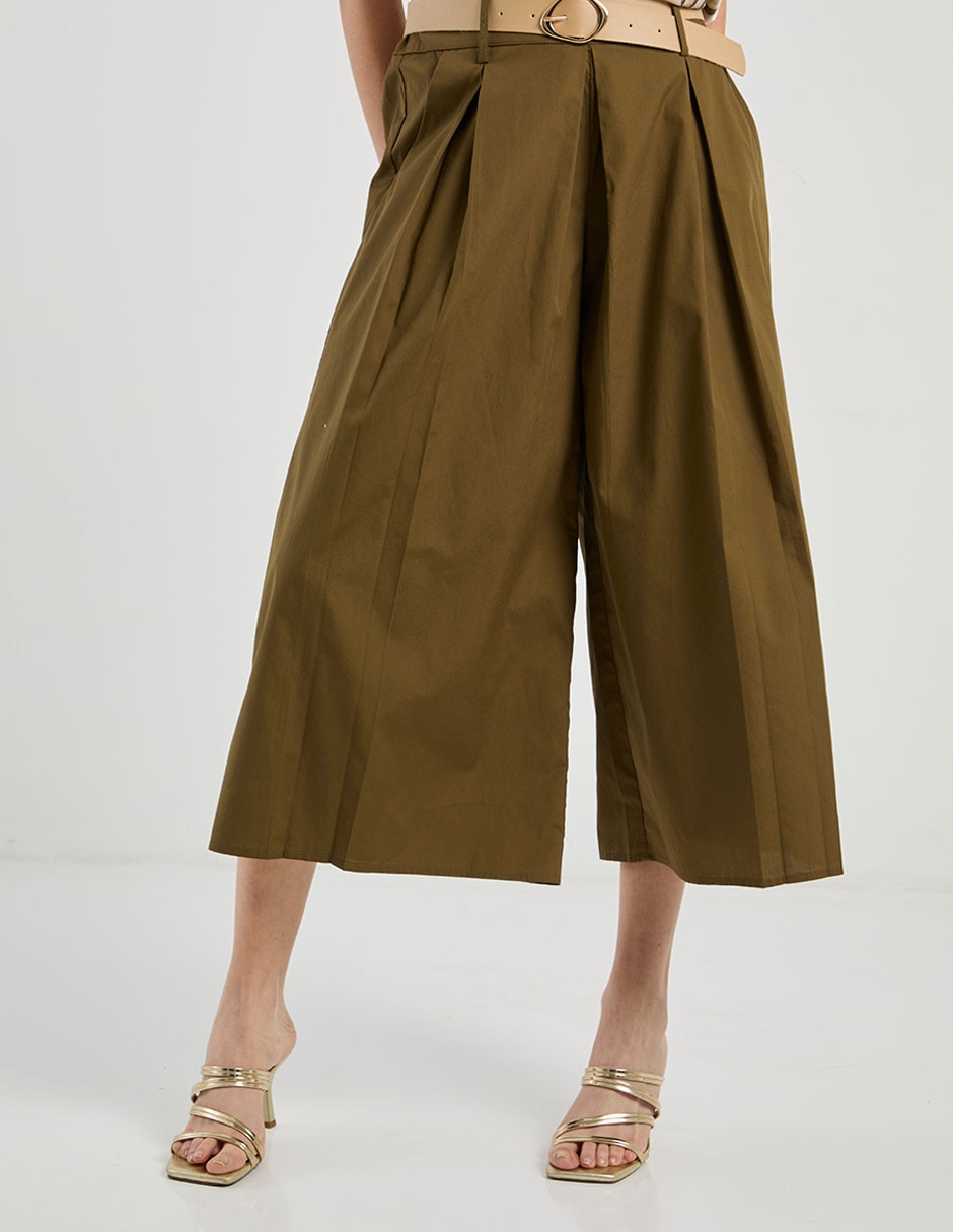 Pantalón capri relajado para mujer