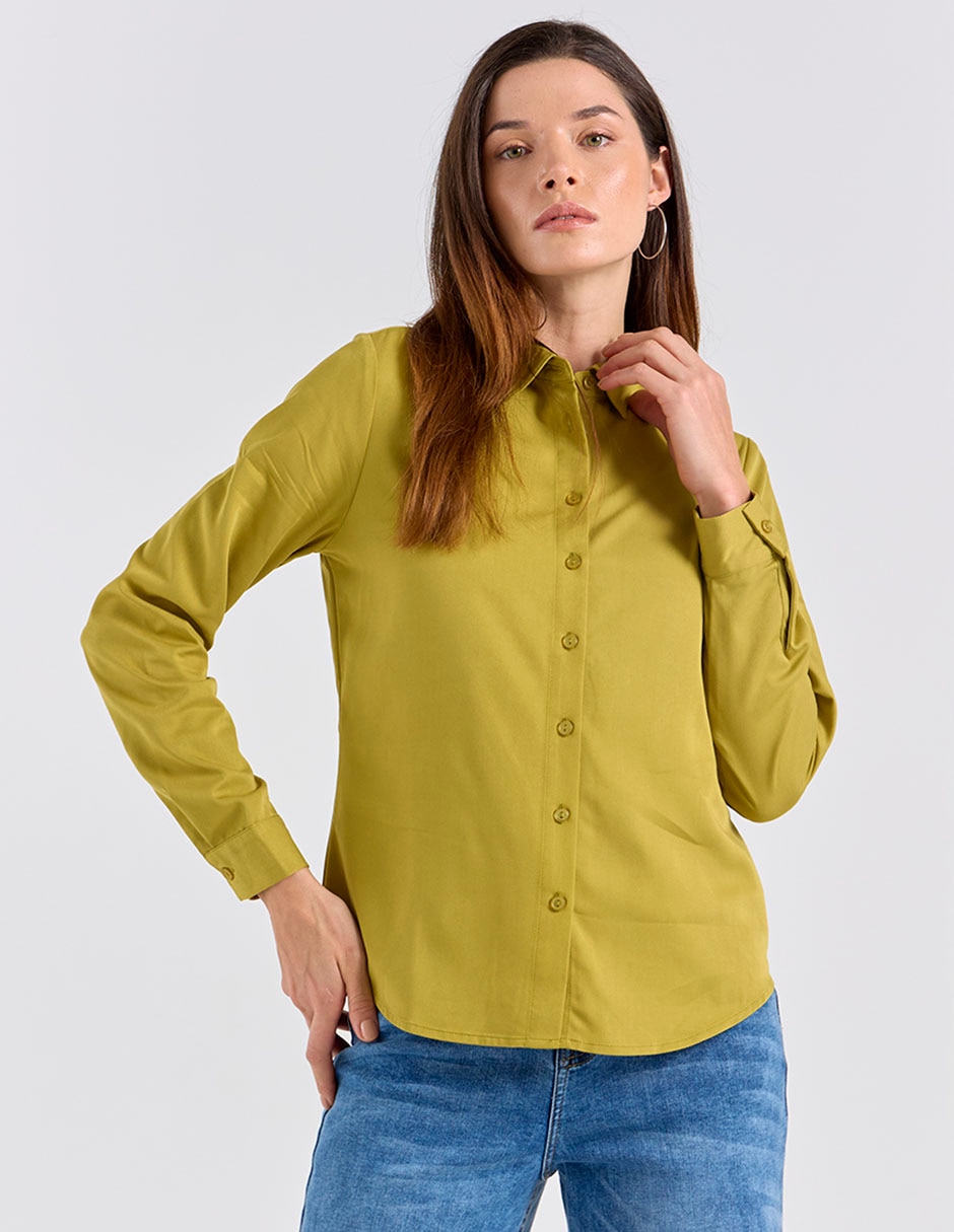 Blusa camisera manga larga para mujer 1