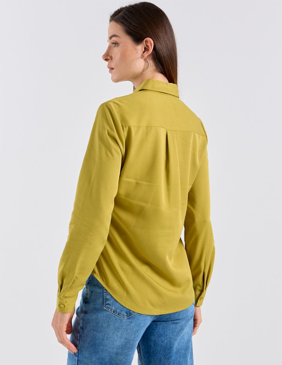 Blusa camisera manga larga para mujer 5