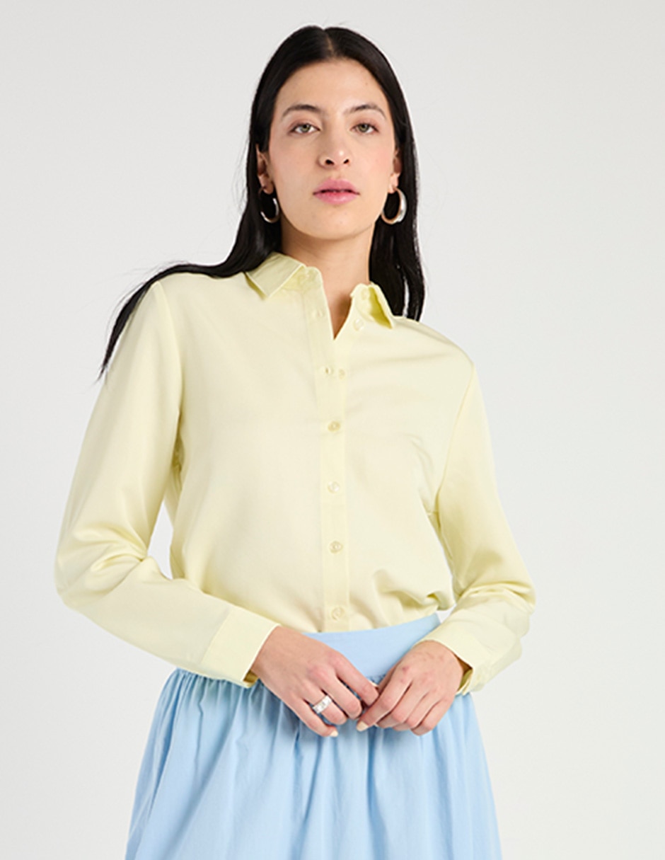 Blusa camisera manga larga para mujer 1