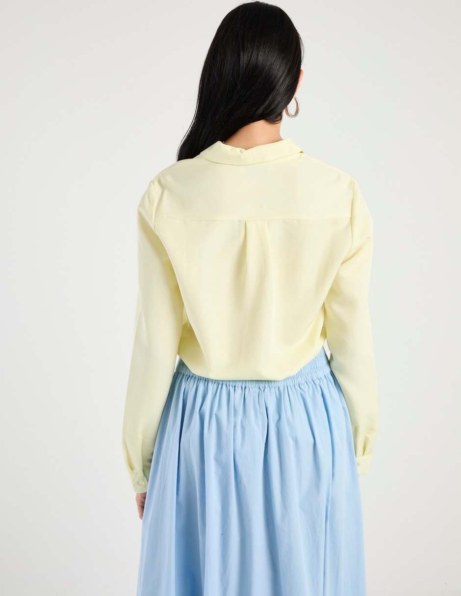 Blusa camisera manga larga para mujer 7