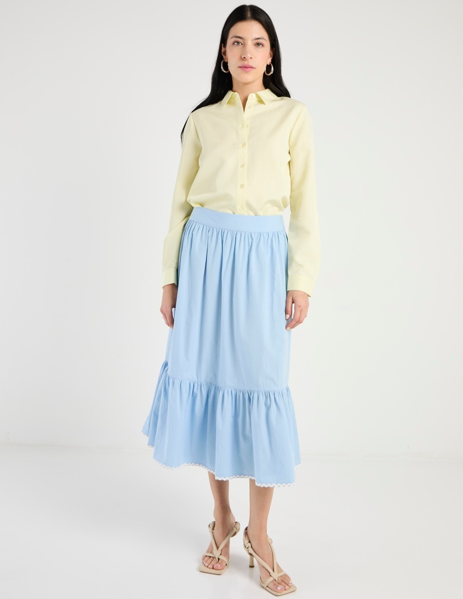 Blusa camisera manga larga para mujer 8