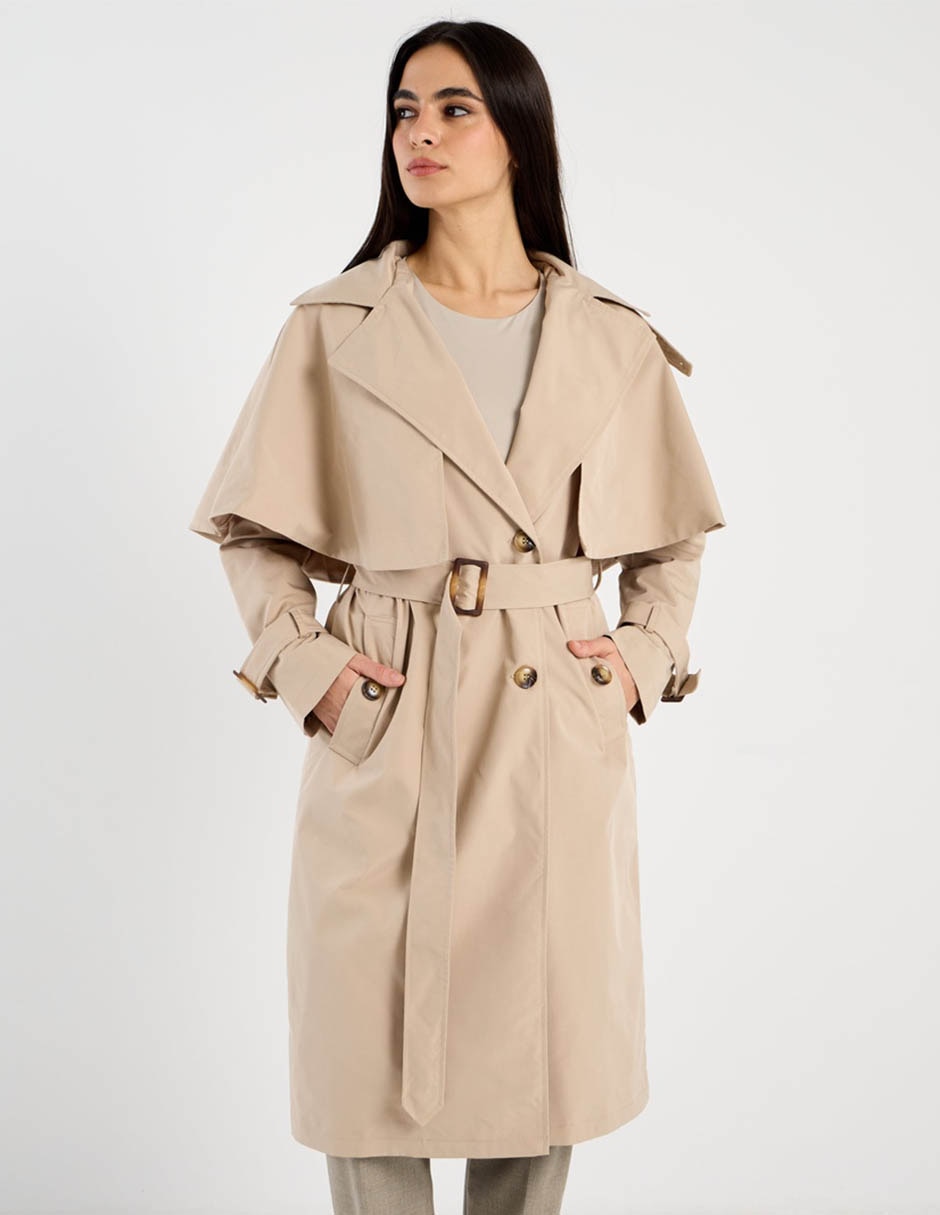 Gabardina con bolsillos Contempo para mujer