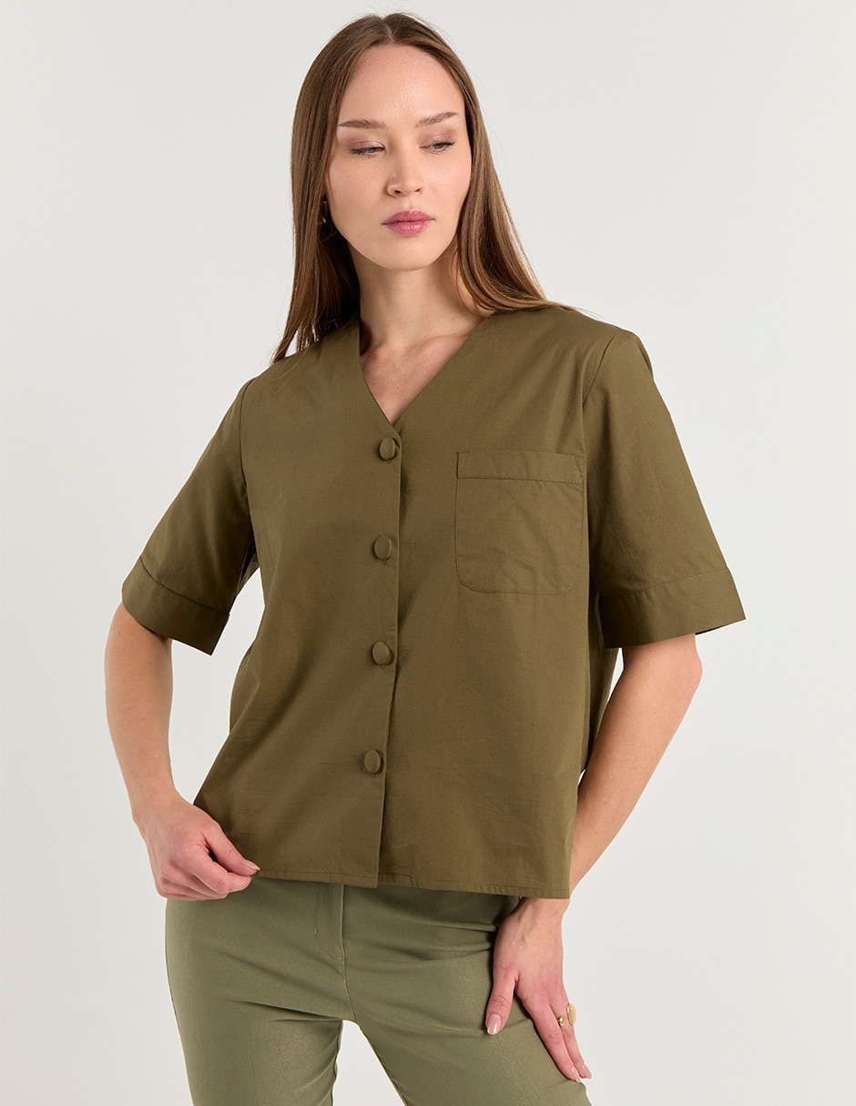 Blusa manga corta para mujer