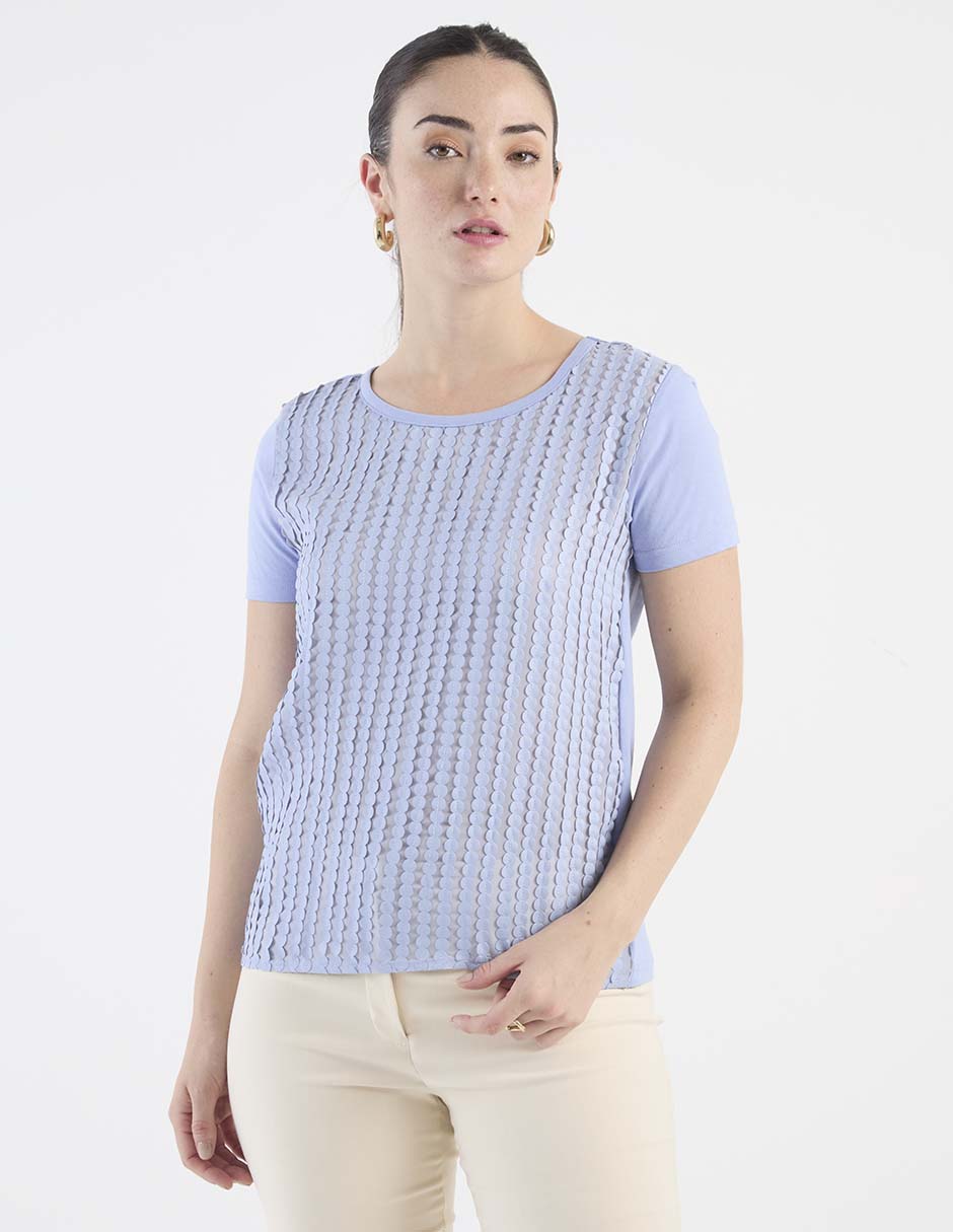 Blusa manga corta cuello redondo para mujer Blusa manga corta cuello redondo para mujer