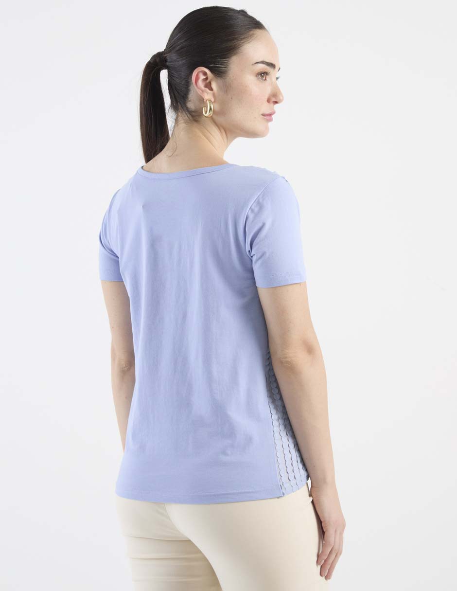 Blusa manga corta cuello redondo para mujer 2